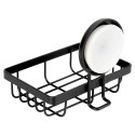 Półka pod prysznic do łazienki łazienkowa metalowa czarna na przyssawkę 13.5x10.5x11.5cm BATHROOM SOLUTIONS 567010