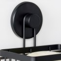 Półka pod prysznic do łazienki łazienkowa metalowa czarna na przyssawkę 13.5x10.5x11.5cm BATHROOM SOLUTIONS 567010
