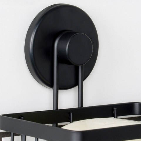 Półka pod prysznic do łazienki łazienkowa metalowa czarna na przyssawkę 13.5x10.5x11.5cm BATHROOM SOLUTIONS 567010