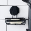 Półka pod prysznic do łazienki łazienkowa metalowa czarna na przyssawkę 13.5x10.5x11.5cm BATHROOM SOLUTIONS 567010