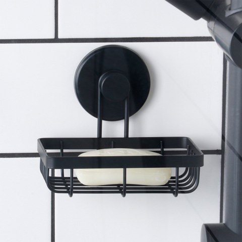 Półka pod prysznic do łazienki łazienkowa metalowa czarna na przyssawkę 13.5x10.5x11.5cm BATHROOM SOLUTIONS 567010