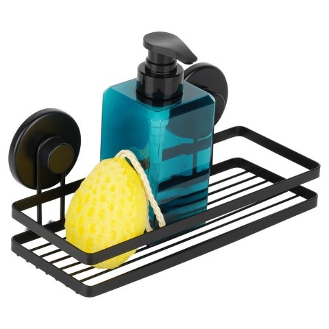 Półka pod prysznic do łazienki łazienkowa metalowa czarna na przyssawki 25x10x8.5cm BATHROOM SOLUTIONS 567008