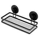 Półka pod prysznic do łazienki łazienkowa metalowa czarna na przyssawki 25x10x8.5cm BATHROOM SOLUTIONS 567008