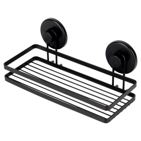 Półka pod prysznic do łazienki łazienkowa metalowa czarna na przyssawki 25x10x8.5cm BATHROOM SOLUTIONS 567008
