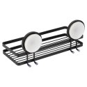 Półka pod prysznic do łazienki łazienkowa metalowa czarna na przyssawki 25x10x8.5cm BATHROOM SOLUTIONS 567008
