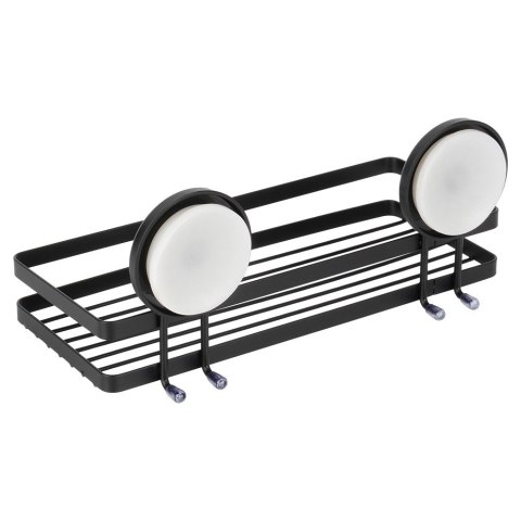 Półka pod prysznic do łazienki łazienkowa metalowa czarna na przyssawki 25x10x8.5cm BATHROOM SOLUTIONS 567008