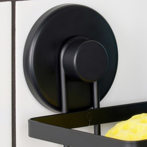 Półka pod prysznic do łazienki łazienkowa metalowa czarna na przyssawki 25x10x8.5cm BATHROOM SOLUTIONS 567008