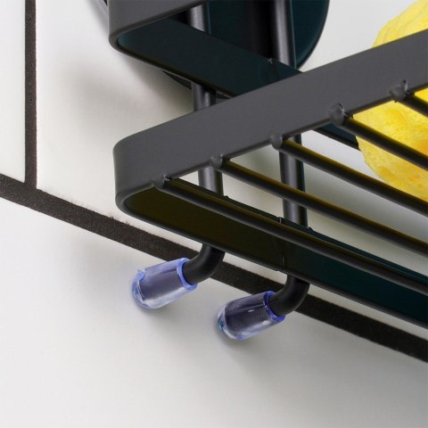 Półka pod prysznic do łazienki łazienkowa metalowa czarna na przyssawki 25x10x8.5cm BATHROOM SOLUTIONS 567008