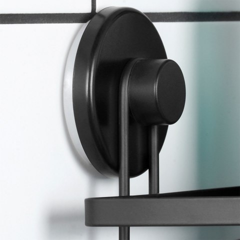 Półka pod prysznic do łazienki łazienkowa metalowa czarna na przyssawki narożna 24x18x12.5cm BATHROOM SOLUTIONS 567047