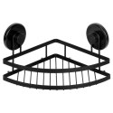 Półka pod prysznic do łazienki łazienkowa metalowa czarna na przyssawki narożna 24x18x12.5cm BATHROOM SOLUTIONS 567047