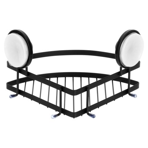 Półka pod prysznic do łazienki łazienkowa metalowa czarna na przyssawki narożna 24x18x12.5cm BATHROOM SOLUTIONS 567047