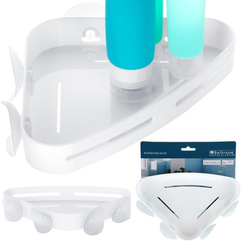 Półka pod prysznic do łazienki łazienkowa na przyssawki narożna 23x15cm BATHROOM SOLUTIONS 567004