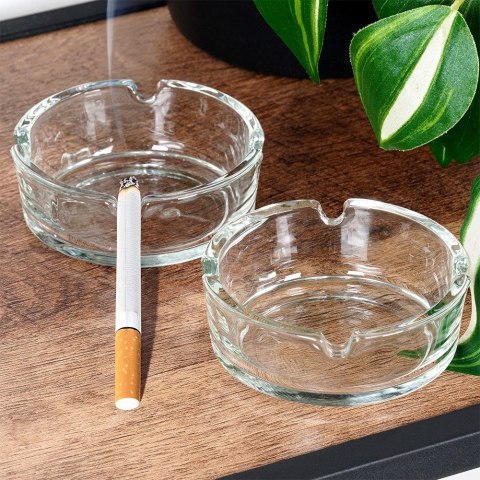 Popielniczka szklana 8cm popielnica popielniczki 2 sztuki VILDE 568122