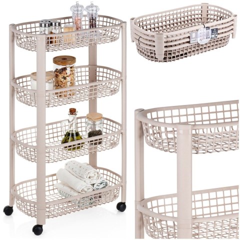 Regał na kółkach 4-poziomowy 46.5x26x79cm EXCELLENT HOUSEWARE 568120