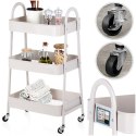 Regał na kółkach metalowy beżowy 3-poziomowy 44x31.5x78.5cm STORAGE SOLUTIONS 568116