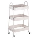 Regał na kółkach metalowy beżowy 3-poziomowy 44x31.5x78.5cm STORAGE SOLUTIONS 568116