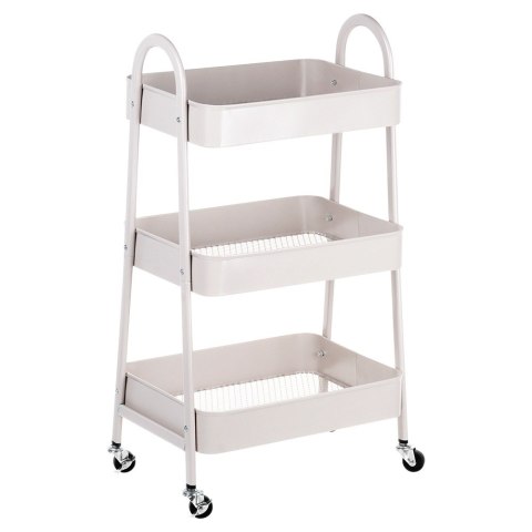 Regał na kółkach metalowy beżowy 3-poziomowy 44x31.5x78.5cm STORAGE SOLUTIONS 568116