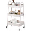 Regał na kółkach metalowy beżowy 3-poziomowy 44x31.5x78.5cm STORAGE SOLUTIONS 568116
