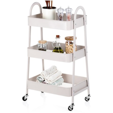 Regał na kółkach metalowy beżowy 3-poziomowy 44x31.5x78.5cm STORAGE SOLUTIONS 568116