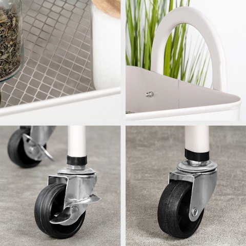 Regał na kółkach metalowy beżowy 3-poziomowy 44x31.5x78.5cm STORAGE SOLUTIONS 568116