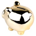 Skarbonka ŚWINKA ceramiczna złota lustrzana 11.5x9cm VILDE 568079-Z