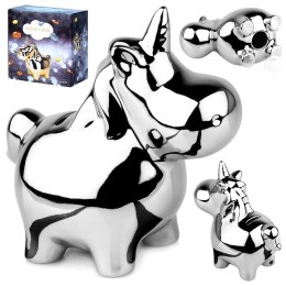 Skarbonka ceramiczna srebrna lustrzana 18x10.5cm VILDE 568078-S