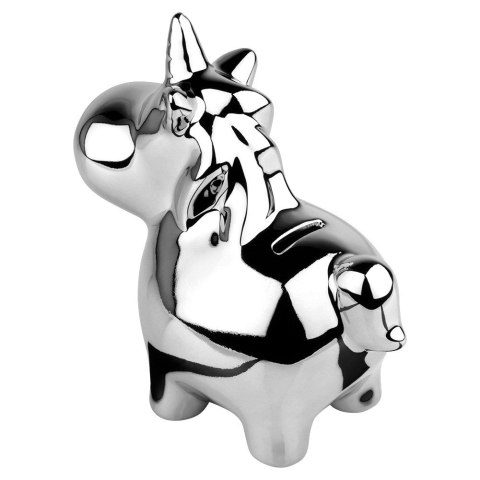 Skarbonka ceramiczna srebrna lustrzana 18x10.5cm VILDE 568078-S