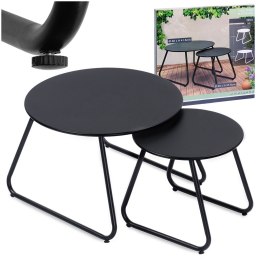 Stolik kawowy metalowy czarny 2 sztuki AMBIANCE 568128