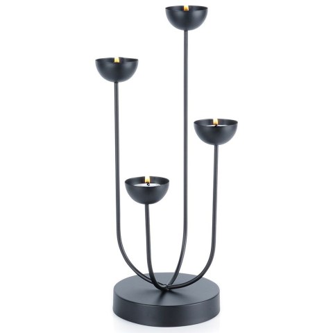 Świecznik metalowy czarny na 4 świeczki świece 15x41.5cm HOME STYLING COLLECTION 568084