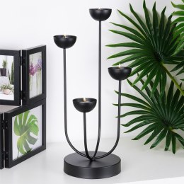 Świecznik metalowy czarny na 4 świeczki świece 15x41.5cm HOME STYLING COLLECTION 568084