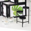 Świecznik metalowy czarny ze szklanymi wkładami na 3 świeczki świece 11x11x18.5cm HOME STYLING COLLECTION 568087