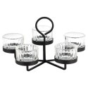 Świecznik metalowy czarny ze szklanymi wkładami na 5 świeczek 21x21x12cm HOME STYLING COLLECTION 568088