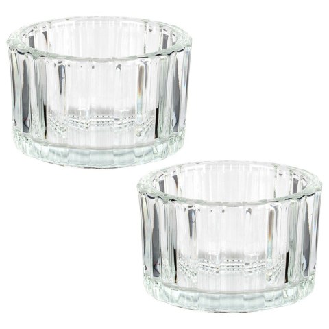 Świecznik szklany na świeczki tealight 5.7cm 2 sztuki HOME STYLING COLLECTION 568095