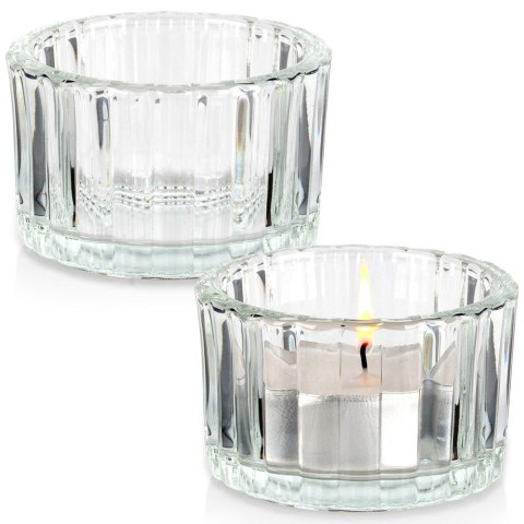 Świecznik szklany na świeczki tealight 5.7cm 2 sztuki HOME STYLING COLLECTION 568095