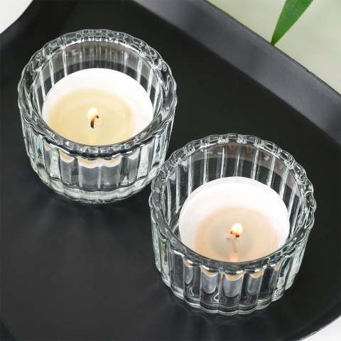Świecznik szklany na świeczki tealight 5.7cm 2 sztuki HOME STYLING COLLECTION 568095