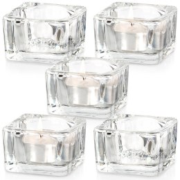 Świecznik szklany na świeczki tealight 5cm 5 sztuk VILDE 568097
