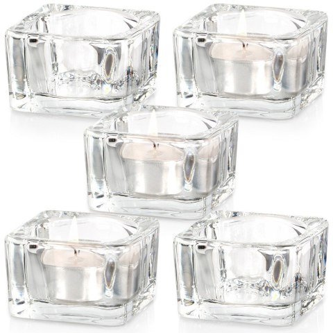 Świecznik szklany na świeczki tealight 5cm 5 sztuk VILDE 568097