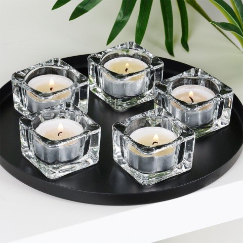 Świecznik szklany na świeczki tealight 5cm 5 sztuk VILDE 568097