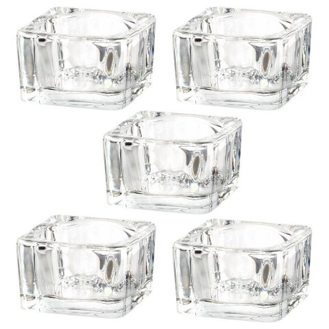 Świecznik szklany na świeczki tealight 5cm 5 sztuk VILDE 568097