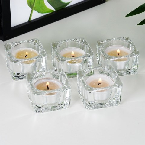 Świecznik szklany na świeczki tealight 5cm 5 sztuk VILDE 568097