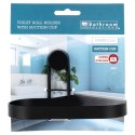 Uchwyt wieszak na papier toaletowy metalowy czarny na przyssawkę BATHROOM SOLUTIONS 567011