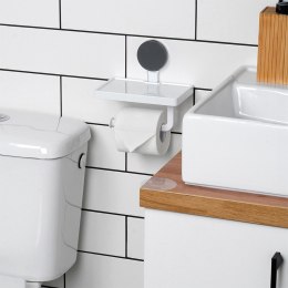 Uchwyt wieszak na papier toaletowy z półką na przyssawkę BATHROOM SOLUTIONS 567041