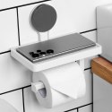 Uchwyt wieszak na papier toaletowy z półką na przyssawkę BATHROOM SOLUTIONS 567041