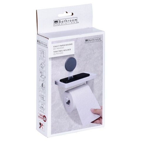 Uchwyt wieszak na papier toaletowy z półką na przyssawkę BATHROOM SOLUTIONS 567041