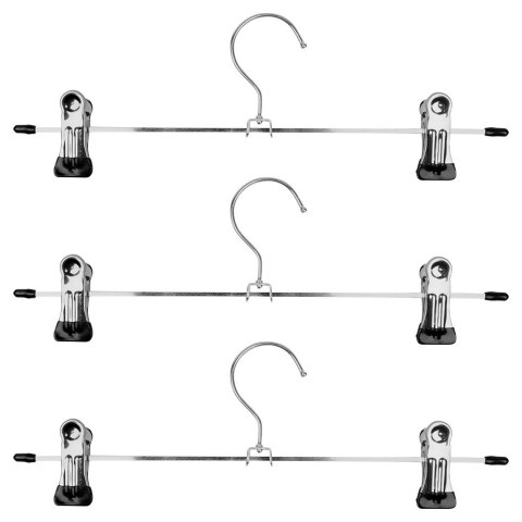 Wieszak na spodnie metalowy z klipsami 3 sztuki STORAGE SOLUTIONS 566022