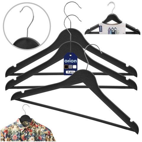 Wieszaki na ubrania czarne obrotowe 42.5x24cm 3 sztuki ORION 830751