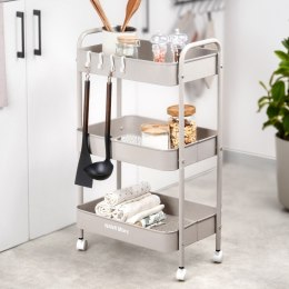 Wózek do przechowywania metalowy beżowy 3-poziomowy MISTY NAVA 10-170-062