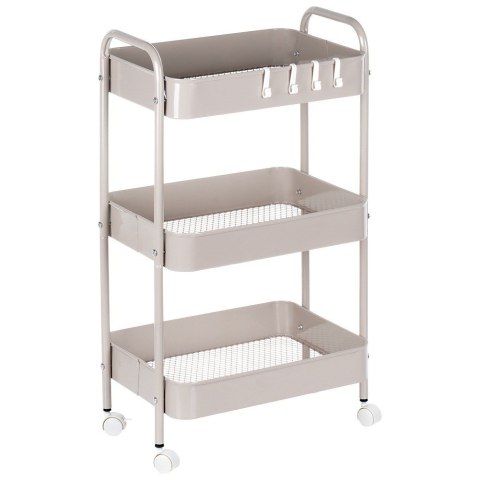 Wózek do przechowywania metalowy beżowy 3-poziomowy MISTY NAVA 10-170-062