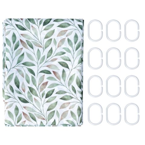 Zasłona prysznicowa pod prysznic na haczyki 180x200cm BATHROOM SOLUTIONS 567051-W3