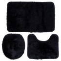 Zestaw dywaników łazienkowych do łazienki czarny 3-ele VILDE 567037